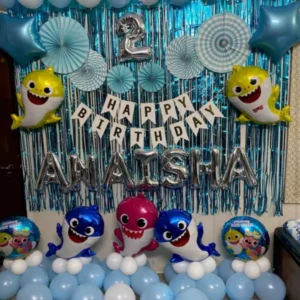 Baby Shark Theme Birthday Decor for Kids – Fun and Vibrant Home Party