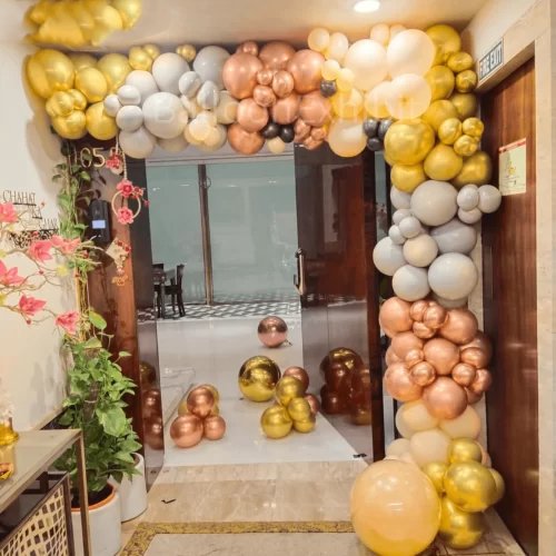 Golden Balloon Garland Decoration in Delhi NCR, Gurgaon, Noida, Faridabad
