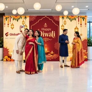 Grand Office Lobby Decoration for Happy Diwali