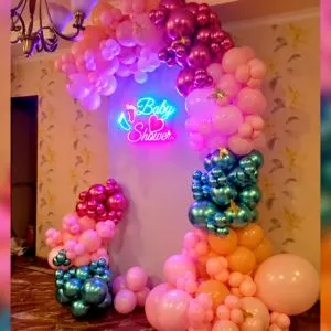 Neon Baby Shower Decoration